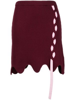 PH5 Sofia layered ribbed-knit miniskirt