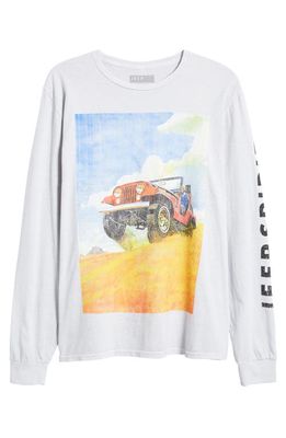 Philcos Big Field Jeep Long Sleeve Graphic T-Shirt in Off White Pigment