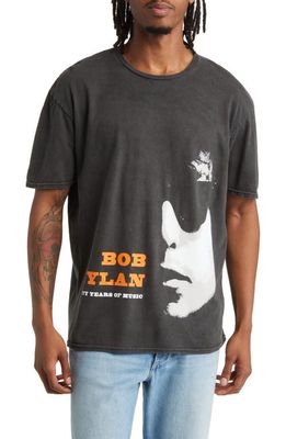 Philcos Bob Dylan 50 Years Cotton Graphic T-Shirt in Black Pigment
