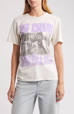 Philcos Chainsmokers Oversize Cotton Graphic T-Shirt in Cream 