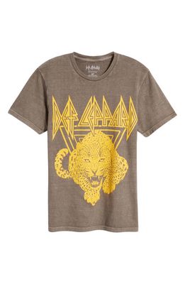 Philcos Def Leppard High 'N' Dry Cotton Graphic T-Shirt in Brown Pigment
