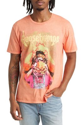 Philcos Goosebump's Mask Graphic T-Shirt in Orange Pigment
