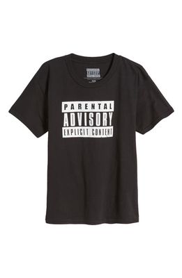 Philcos Kids' Parental Advisory Cotton Graphic T-Shirt in Black