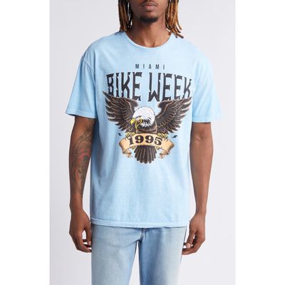 Philcos Miami Bike Week Cotton Graphic T-Shirt in Blue Pigment 