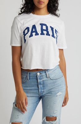 Philcos Paris Cotton Crop Graphic T-Shirt in White 