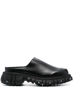 PHILEO round-toe leather slippers - Black