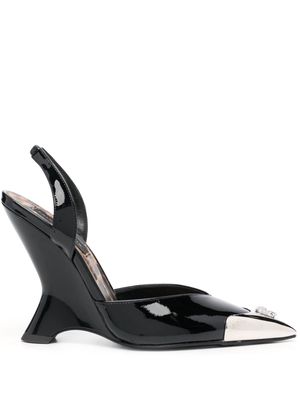 Philipp Plein 105mm patent-leather sandals - Black