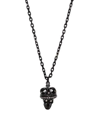Philipp Plein 3D skull-charm necklace - Black