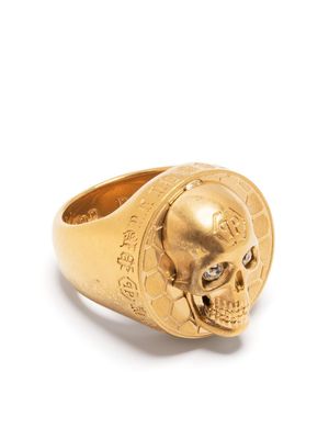 Philipp Plein 3D skull-detail ring - Gold