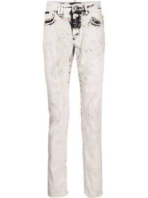Philipp Plein acid-wash slim-fit jeans - Neutrals