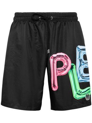 Philipp Plein Bombing Graffiti swim shorts - Black