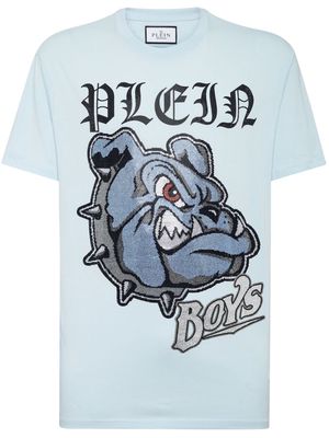 Philipp Plein Bulldogs-print cotton T-shirt - Blue