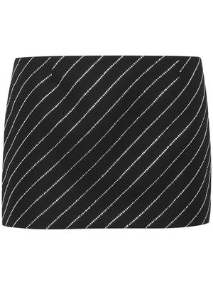 Philipp Plein Cady crystal-embellished pinstripe miniskirt - Black
