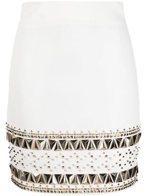 Philipp Plein Cady studded short skirt - White