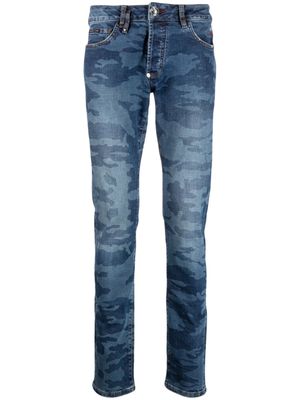 Philipp Plein camouflage-print slim jeans - Blue
