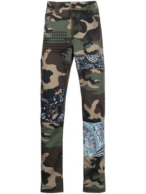 Philipp Plein camouflage-print straight-leg jeans - Green