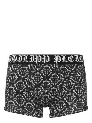 Philipp Plein Chrome logo-print boxer briefs - Black