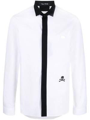 Philipp Plein contrast collar shirt - White