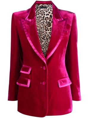Philipp Plein contrasting-trim velvet blazer - Pink