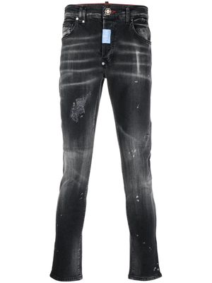 Philipp Plein crease-effect straight-leg jeans - Black