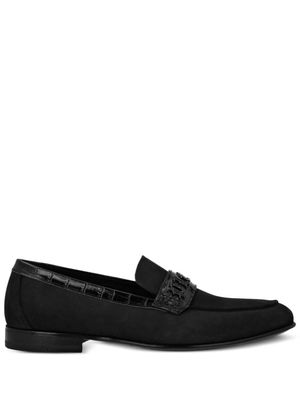 Philipp Plein crocodile-effect leather loafers - Black