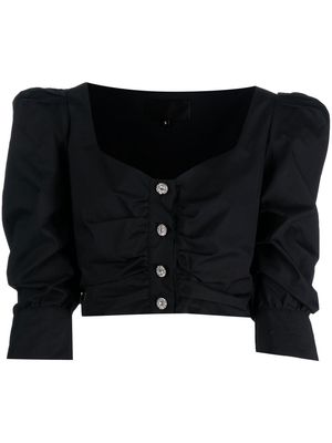 Philipp Plein cropped cotton shirt - Black