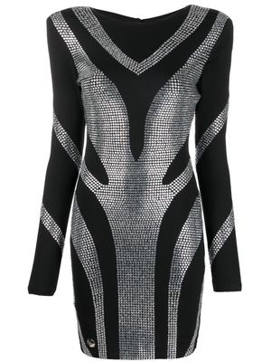 Philipp Plein crystal-embellished bodycon mini dress - Black