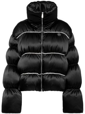 Philipp Plein crystal-embellished down jacket - Black