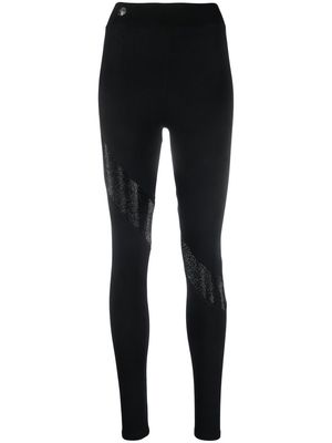 Philipp Plein crystal-embellished high-waist leggings - Black