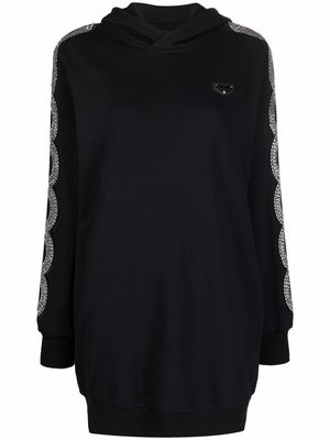 Philipp Plein crystal-embellished hoodie dress - Black