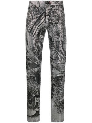 Philipp Plein crystal-embellished jeans - Black