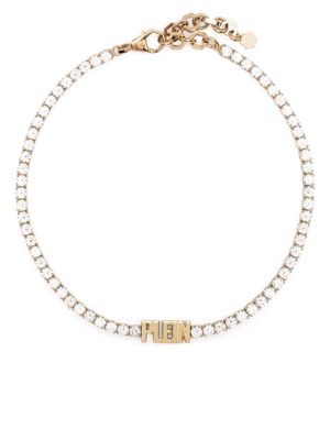 Philipp Plein crystal-embellished logo necklace - Gold