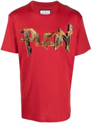 Philipp Plein crystal-embellished logo T-shirt - Red