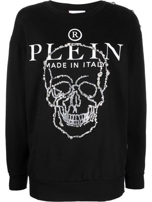 Philipp Plein crystal-embellished long-sleeve sweatshirt - Black