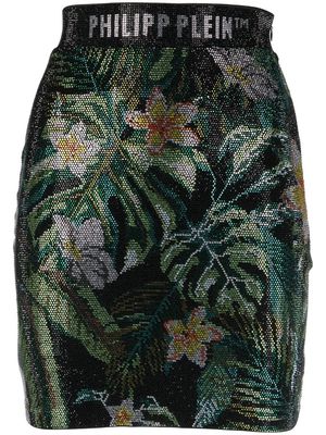 Philipp Plein crystal-embellished mini skirt - Black