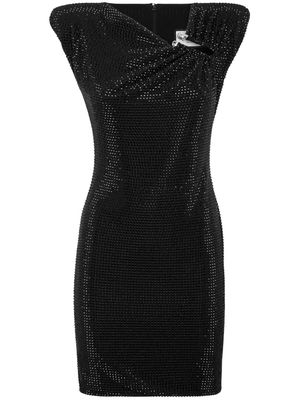 Philipp Plein crystal-embellished padded-shoulders minidress - Black
