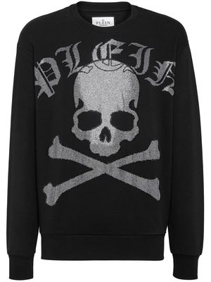 Philipp Plein crystal-embellished skull sweatshirt - Black