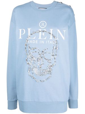 Philipp Plein crystal-embellished sweatshirt - Blue