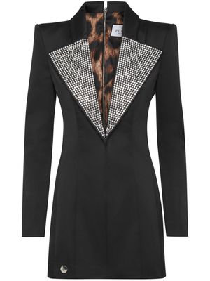 Philipp Plein crystal-embellished V-neck minidress - Black