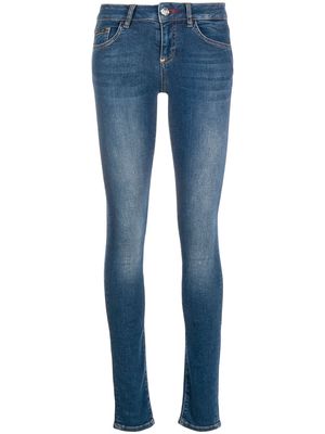Philipp Plein crystal fringe-embellished skinny jeans - Blue