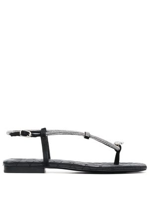 Philipp Plein Crystal Skull embellished sandals - Black