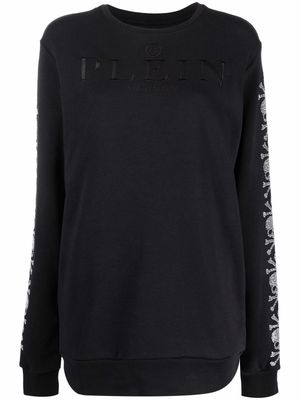 Philipp Plein crystal-skull embellished sweatshirt - Black