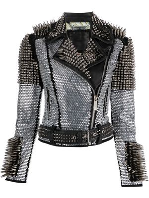 Philipp Plein crystal studded jacket - Black