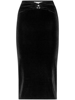 Philipp Plein cut-out velvet midi skirt - Black