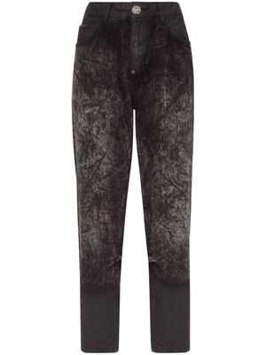 Philipp Plein distressed-effect cropped jeans - Black