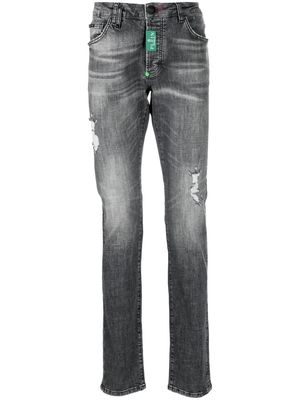 Philipp Plein distressed-effect slim-fit jeans - Grey
