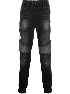 Philipp Plein drawstring-waist tapered jeans - Black