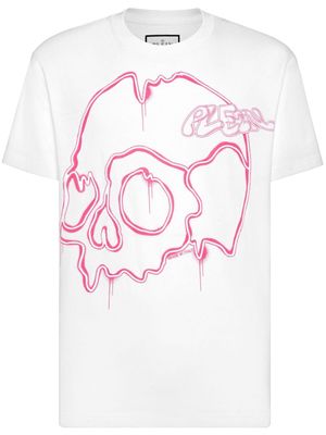 Philipp Plein Dripping Skull cotton T-shirt - White
