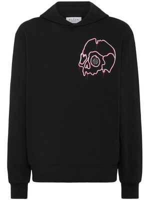 Philipp Plein Dripping Skull-print cotton hoodie - Black