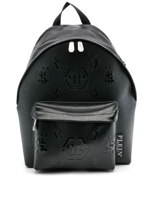 Philipp Plein embossed monogram backpack - Black